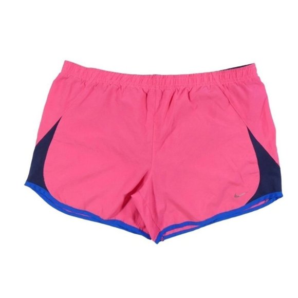 Nike Tempo Running Shorts Size Medium  Pink‎ Rose Blue Black Run Lined Workout - Picture 1 of 7